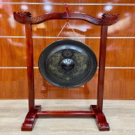 Cồng Chiêng Chạm Rồng 50cm Màu Đen