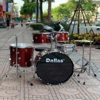 Bộ trống jazz Dallas DL-222 màu đỏ sọc